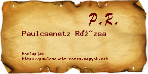 Paulcsenetz Rózsa névjegykártya
