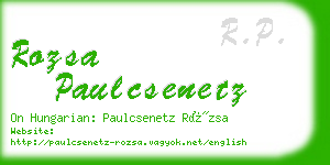 rozsa paulcsenetz business card